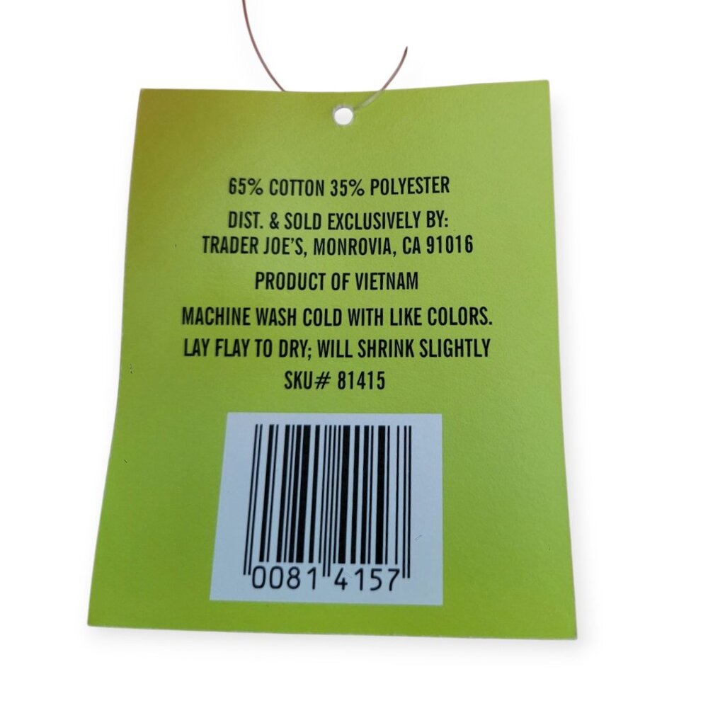 Trader Joes Mini Black Canvas Tote Bag Reusable City Everyday Goth Style Classic - Picture 4 of 4